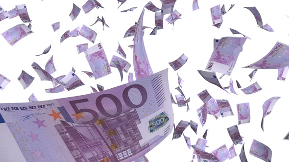 Money Rain Euro Bills