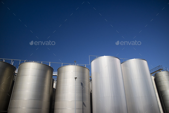 Series of Industrial Silos - Stock Photo - Images
