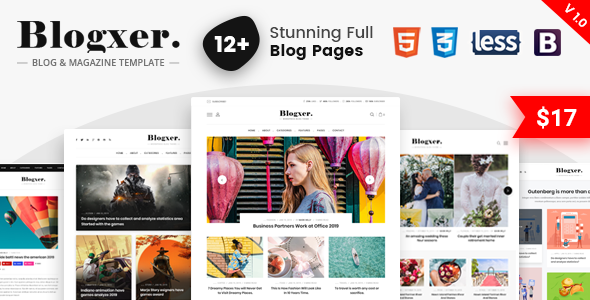 Bloxer - Blog & Magazine Bootstrap 4 Template