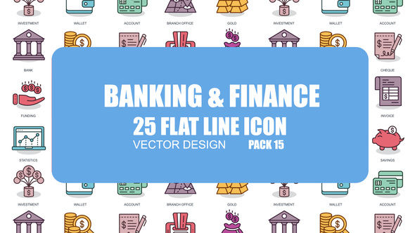 Banking And Finance - Flat Animation Icons Video Displays template preview