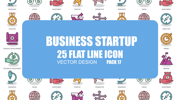 Business Startup - Flat Animation Icons Video Displays template preview