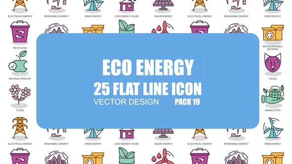 Eco Energy - Flat Animation Icons Video Displays template preview