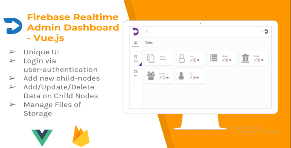 Firebase Realtime Admin Dashboard - Vue.js