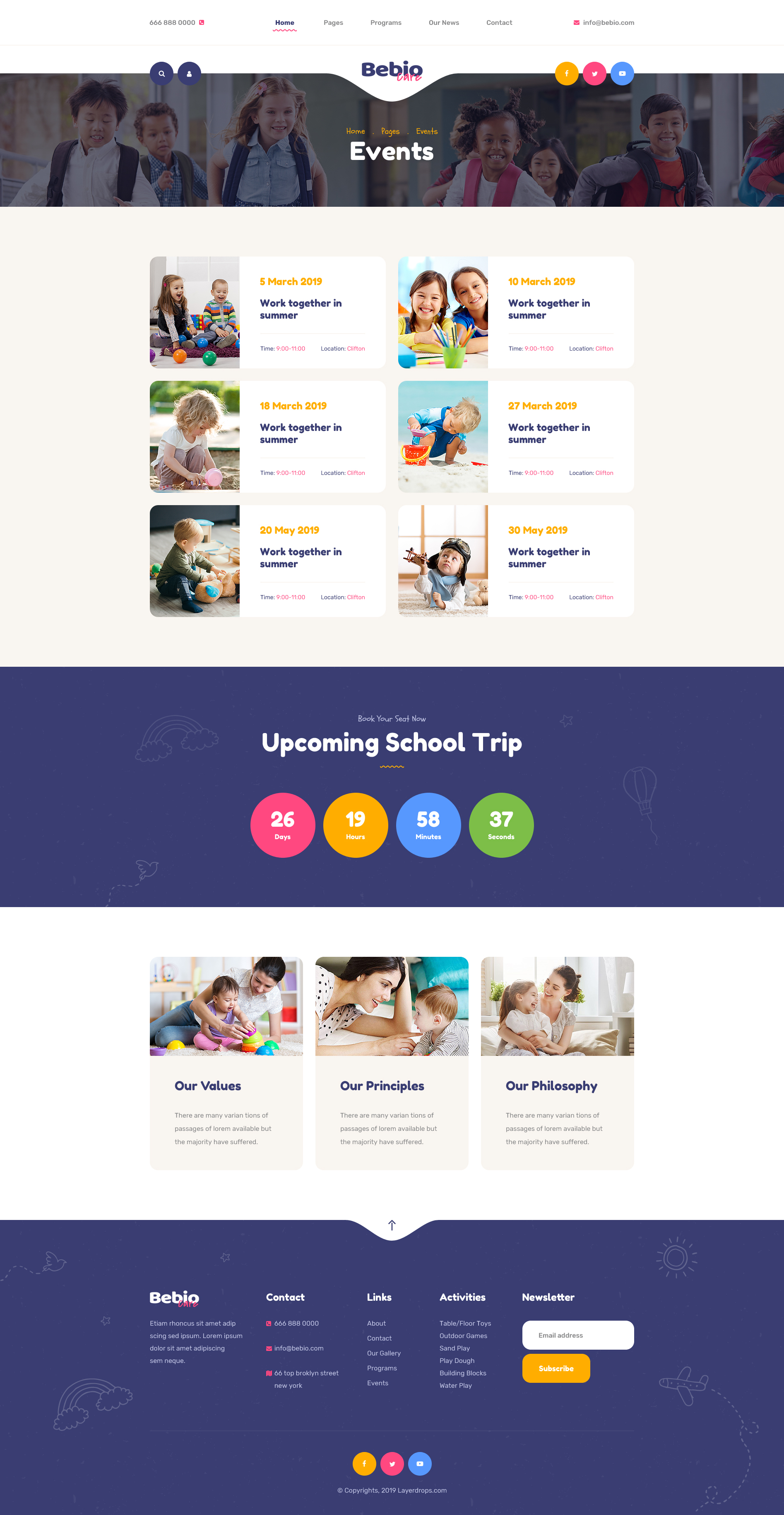 Bebio - Kindergarten & Baby Care PSD Template by Layerdrops | ThemeForest