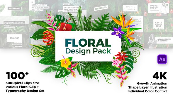 Floral Design Pack - VideoHive 22778532