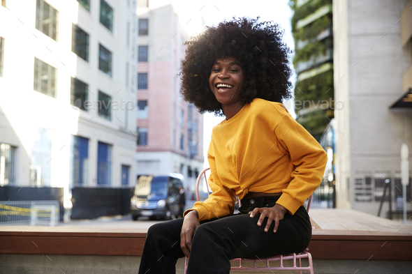 black woman with afro