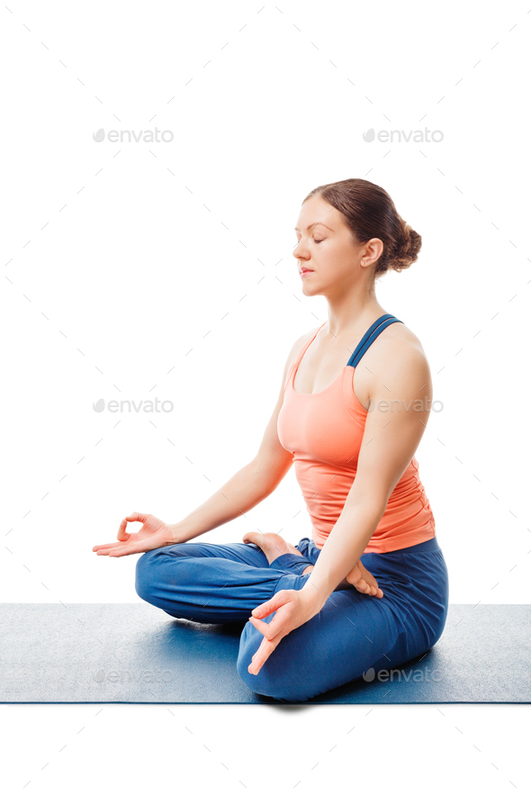 Yoga - lotus position padmasana Stock Vector | Adobe Stock