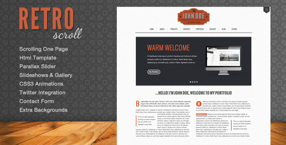 Retro Scroll - Creative One Page Html Template