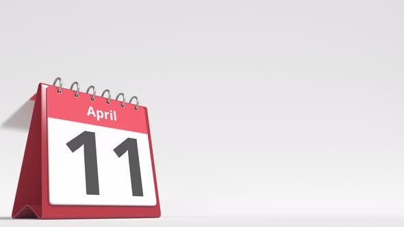 April 12 Date on the Flip Desk Calendar Page
