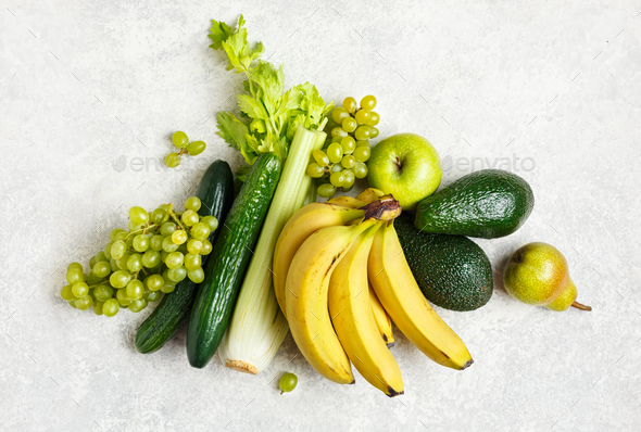 Bio fruits and green vegetables