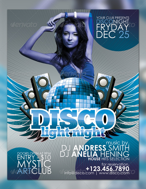 Disco Light Night Flyer - Clubs & Parties Events