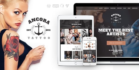 Ancora | An Urban Tattoo Salon and Ink Shop WordPress Theme