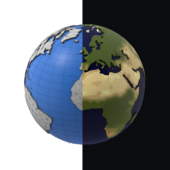 Earth low poly - 3Docean 23418632