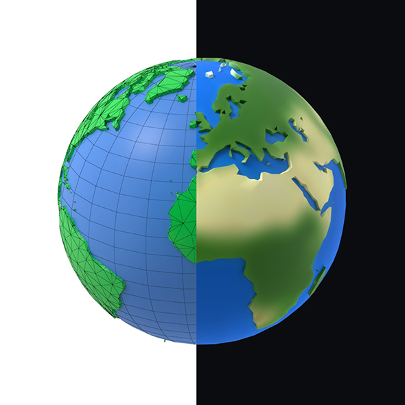 Earth low poly - 3Docean 23418639