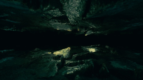 Horror Background - Narrow Hole Into the Dark Cave