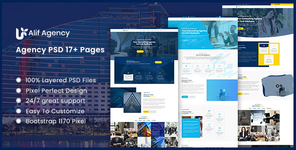 Alif - Business Agency PSD Template