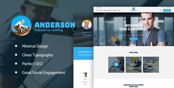 Anderson | Industrial Roofing Services Construction WordPress Theme