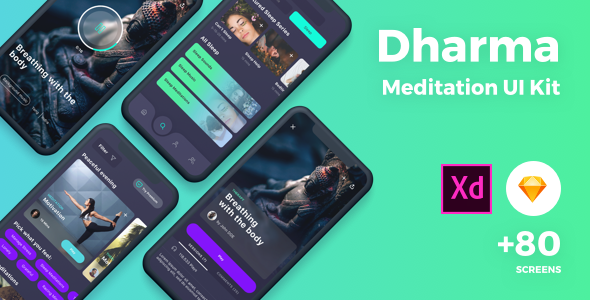 Meditation UI Kit - ThemeForest 23347394