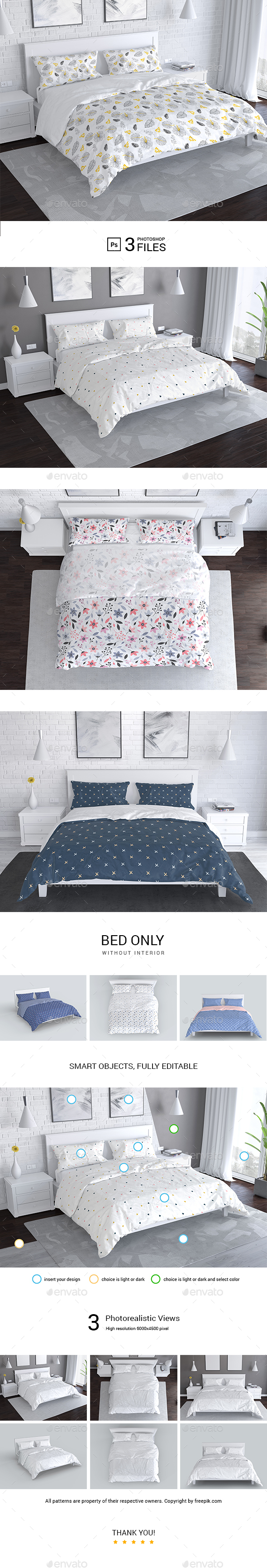 Download Bedroom And Bed Linen Mockup By 7lights Graphicriver