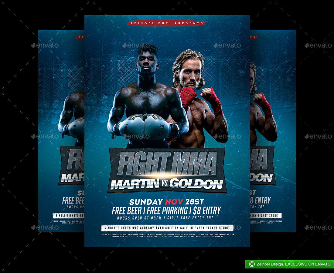 Fight MMA Flyer, Print Templates | GraphicRiver