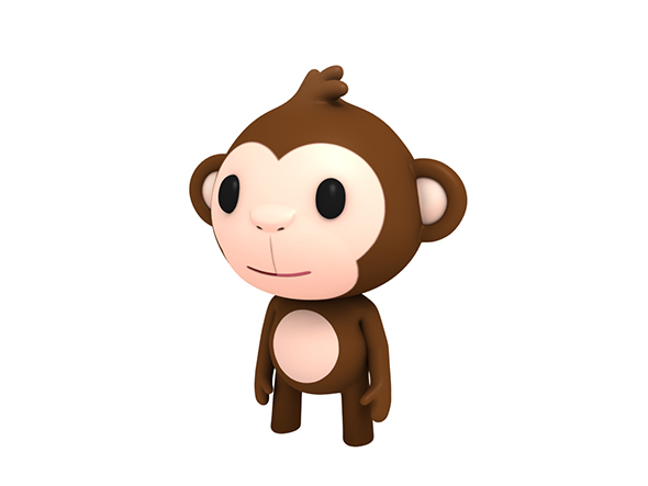Rigged Little Monkey - 3Docean 23438214