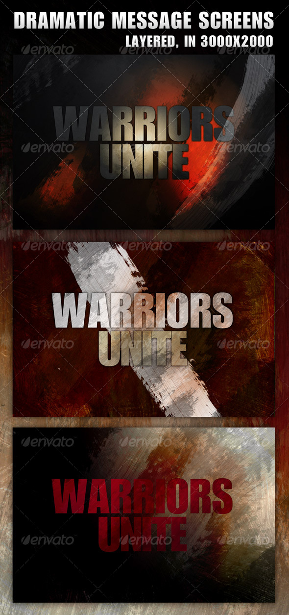3 Dramatic Message Screens - Decorative Graphics
