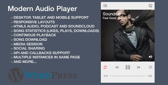 Modern Audio Player Wordpress Plugin