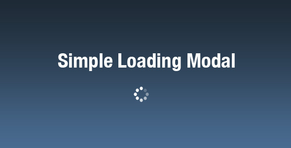 Simple Loading Modal - CodeCanyon 246085