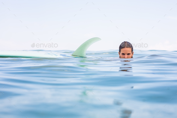 Sexy surfer girl with longboard surf. - Stock Photo - Images