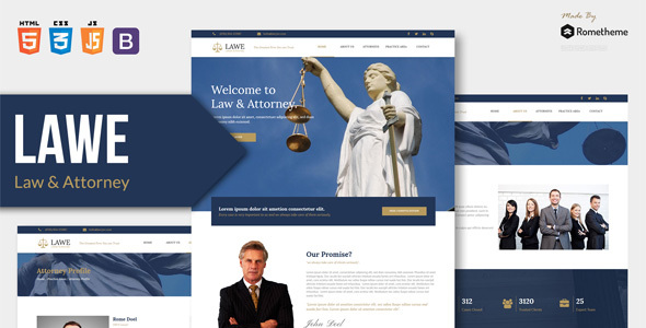 Incredible LAWE - Lawyer and Attorney HTML Template