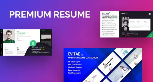 Featured Resume, CV, vCard Themes & Templates