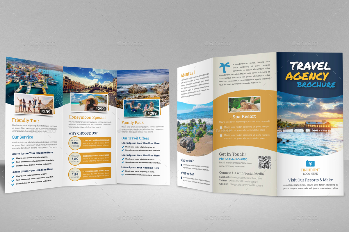 Travel Trifold Brochure Design Template v5, Print Templates | GraphicRiver