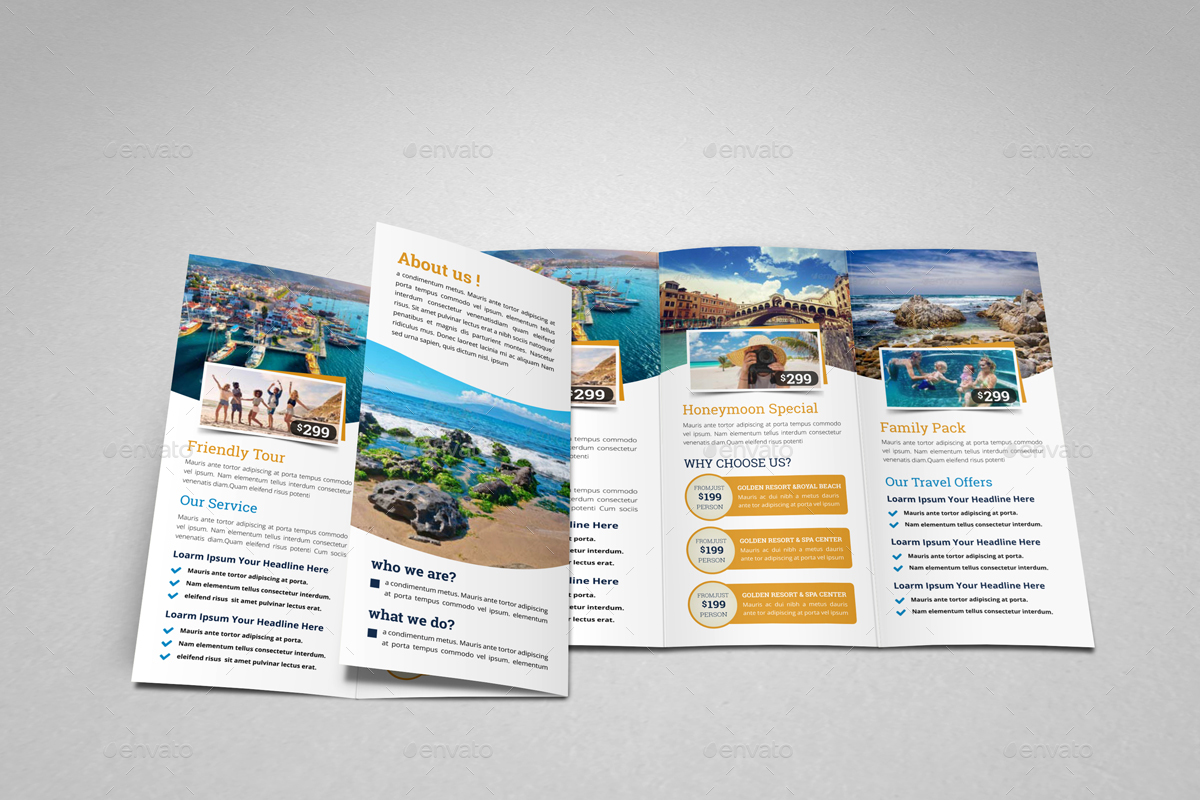 Travel Trifold Brochure Design Template v5, Print Templates | GraphicRiver