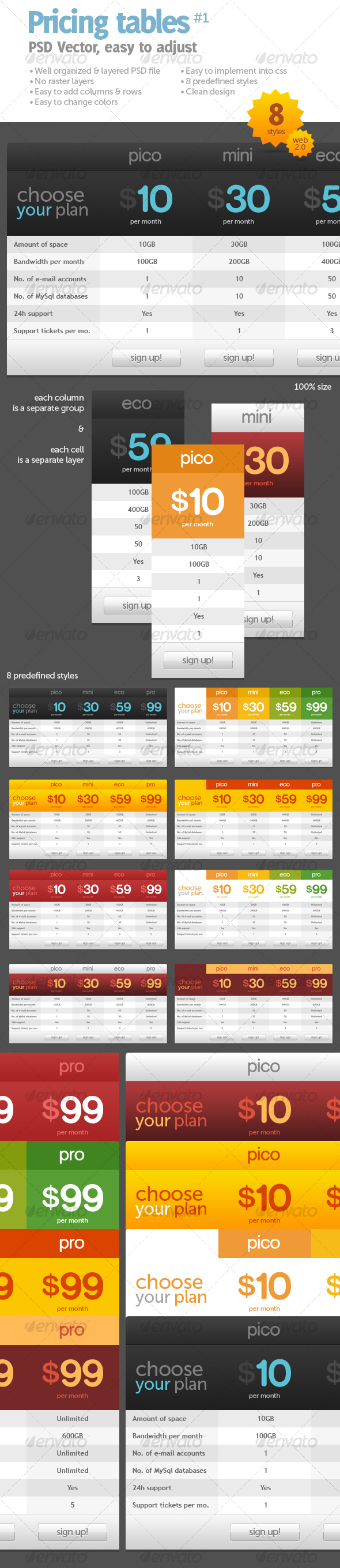 Pricing tables #1 - Web Elements