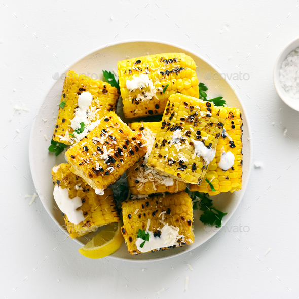 Grilled corn on cob - Stock Photo - Images