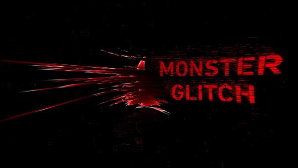 Monster Glitch Logo - VideoHive 23460230