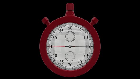 60 Second Countdown Clock - Red Stop Watch Alpha Loop