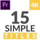 15 Simple Titles for Premiere - VideoHive Item for Sale