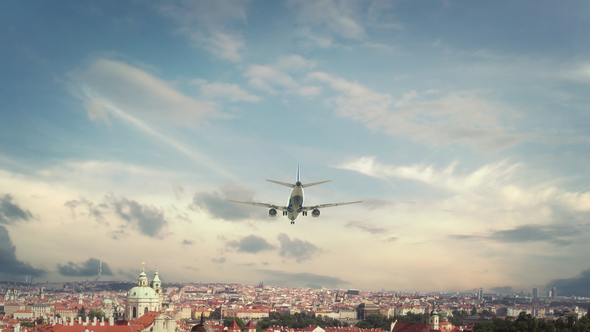 Airplane Landing Prague Czech Republic alt