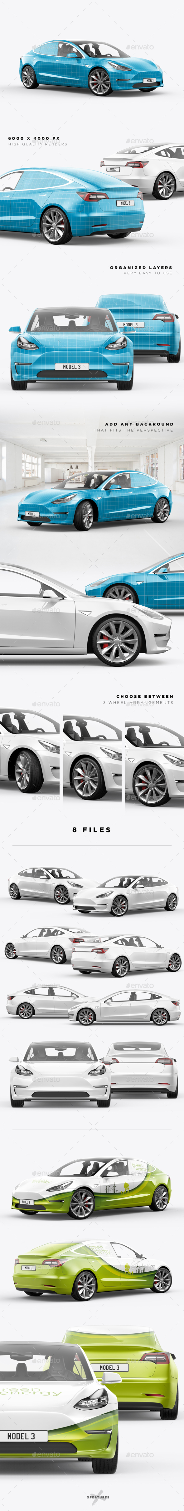 Download Model 3 Electric Car Mockup By Xfeatures Graphicriver