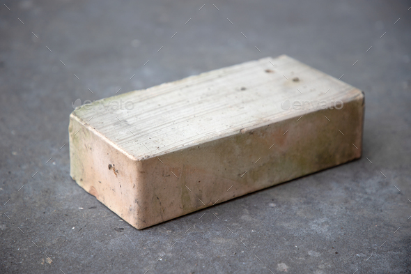 Download Old Brick On Grey Concrete Background Stock Photo By Magone Photodune