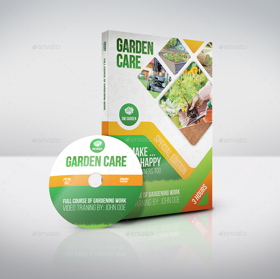 Garden Care DVD Cover and Label Template, Print Templates | GraphicRiver