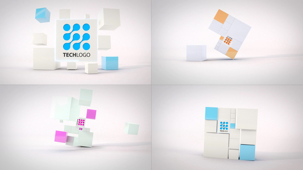 Clean Dynamic Cubes Logo Reveals