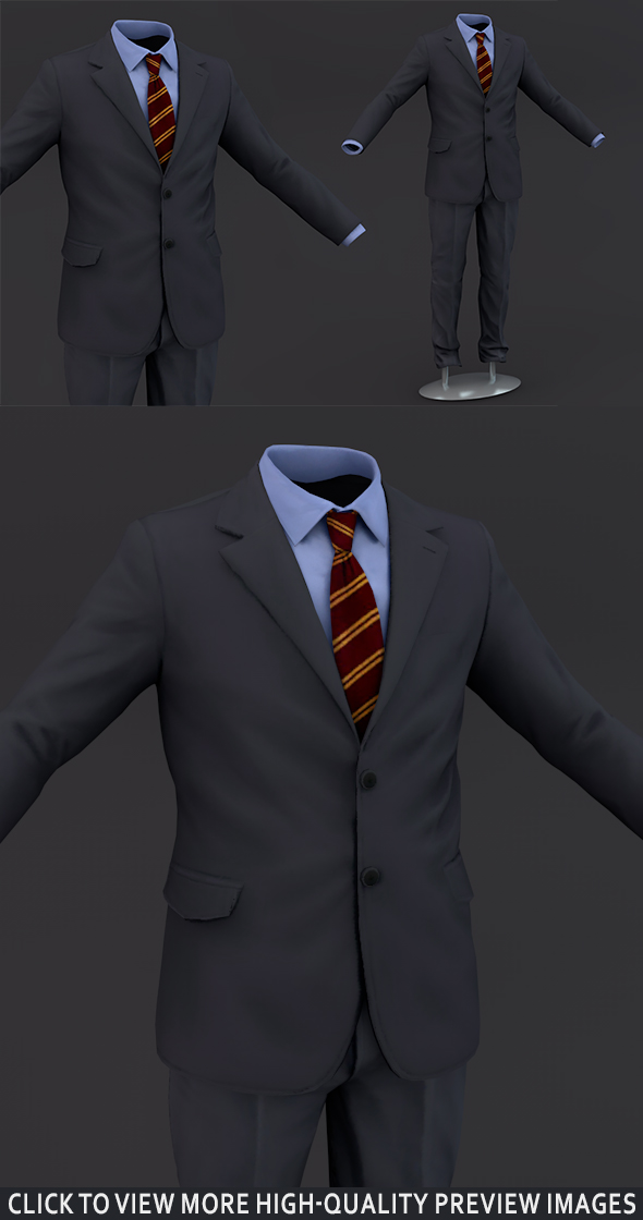 Suit men 3D - 3Docean 23502445