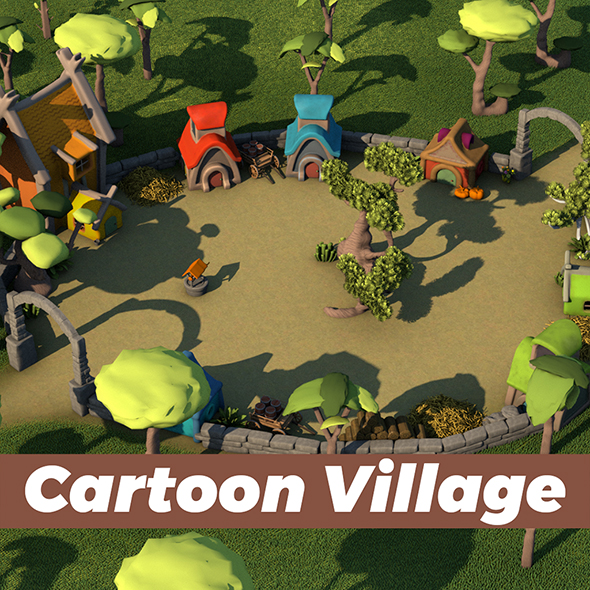 Cartoon Village - 3Docean 23507743