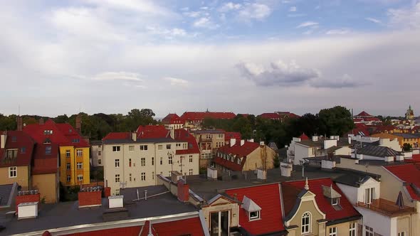 Aerial view of the cityscape of Sopot in the evening, Poland alt