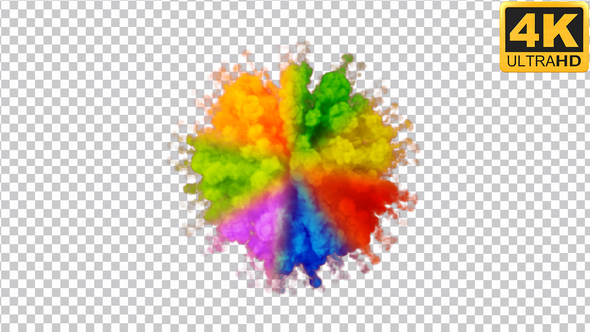 Rainbow Powder Colorful Explosion - 4K - Alpha