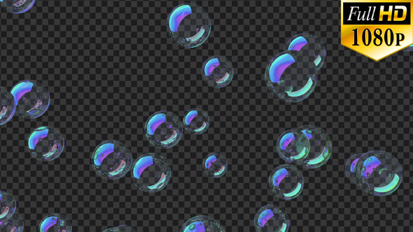 Rising Soap Bubbles - Alpha Channel