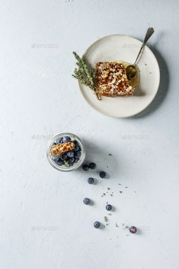 Panna cotta with berries - Stock Photo - Images