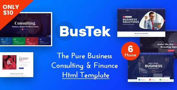 Exceptional Bustek - Pure Business Consulting & Finance HTML Template